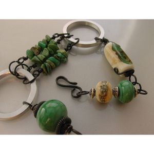 Lampwork Glass Link Bracelet Recycled Computer